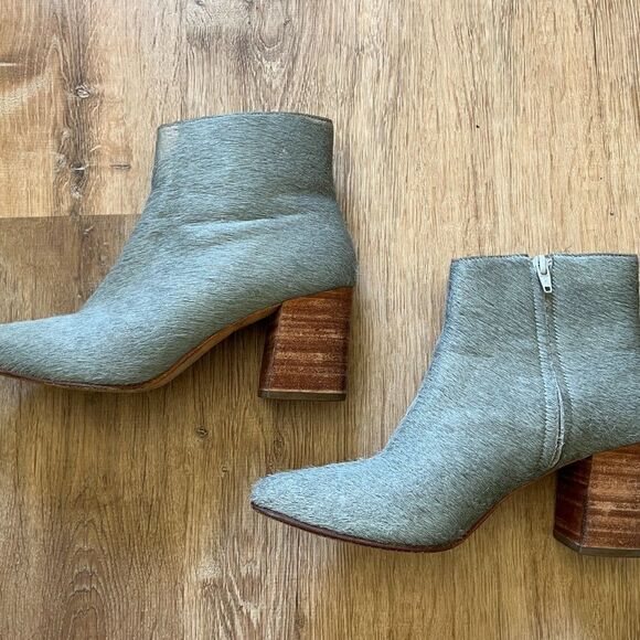 Huma Blanco VANIA Gray Genuine Calf Hair Pointed Toe Ankle Bootie Size 38 US 7.5 - Picture 7 of 11
